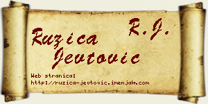 Ružica Jevtović vizit kartica